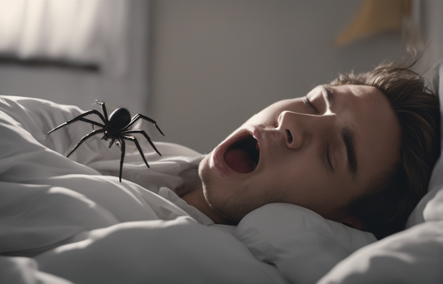 The Truth Behind The Top 10 Most Popular Spider Myths - people eat spiders sleeping
