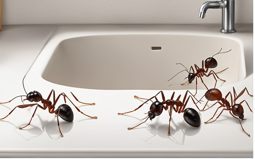 Ants near the sink